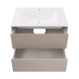 Fackelmann Waschtisch-Set Compact Line, 71 cm, Kaschmir mit offenem Schubladensystem.