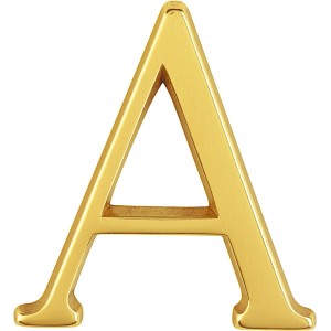 Goldener Buchstabe A aus Messing von AnsaPro als Hausnummer.