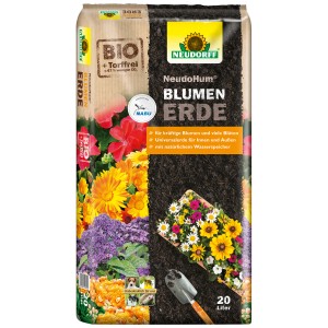 Sack Neudorff NeudoHum BlumenErde, 20 l, torffreie Universalerde für Zimmer-, Balkon- und Terrassenpflanzen.