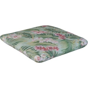 Angerer Sitzkissen Bangkok Blätter Blumen Grün-Pink