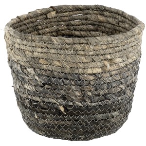 Wenko Aufbewahrungskorb Coppitella aus Naturfaser, blau-grau, geflochten.