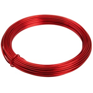 Roter Conacord Aludraht, 1,6 mm x 12 m, ideal zum Basteln und Dekorieren.