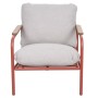 MCW Gartensessel O11 mit Textilpolster in Terrakotta und Beige.