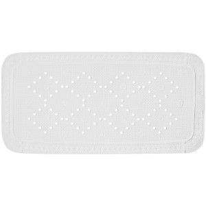 Spirella Wanneneinlage Alaska, 91x36 cm, schneeweiß, aus PVC mit Saugnäpfen und Entwässerungslöchern.