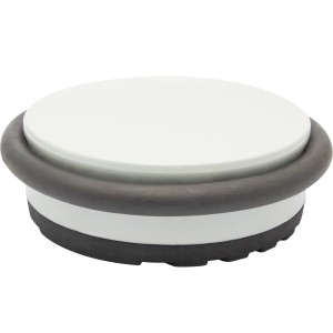 Wagner Bodentürstopper Big Disk Color, lichtgrau. Türstopper zum Hinstellen aus Stahl mit Gummiring.
