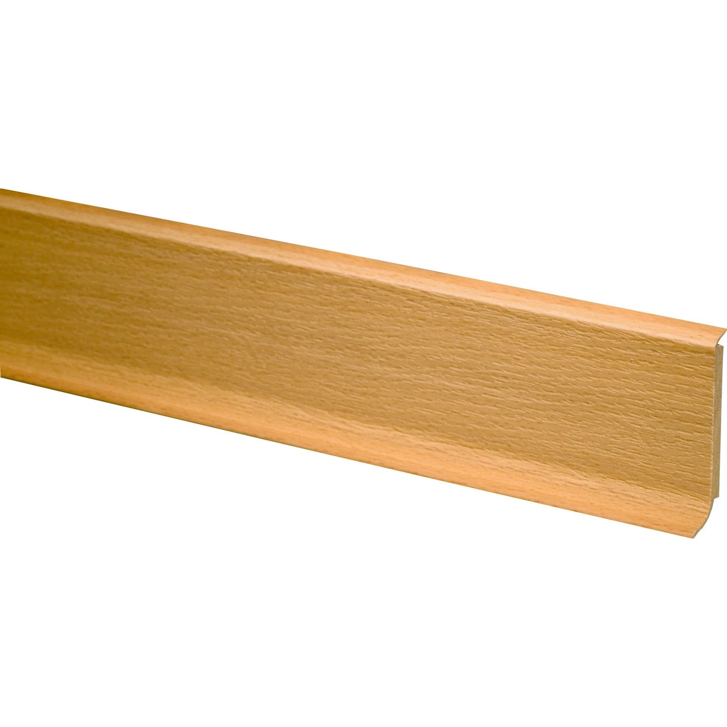 Kern Sockelleiste KU003 in Buche Optik, 60mm hoch, aus Kunststoff.