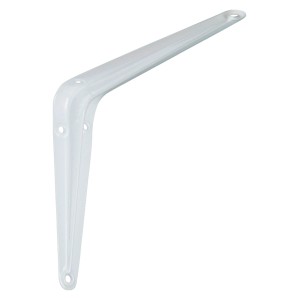 Weiße OBI Konsole Eris, 125x150mm, aus Stahlblech für Regalböden und individuelle Wandregale.