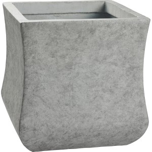 Grauer, quadratischer Pflanztopf (41x41x41 cm) in Betonoptik für Innen- und Außenbereich.