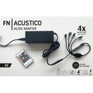 FN Acustico Netzteil für LED-Streifen mit Fernbedienung und Anschluss für 4 LED-Streifen.