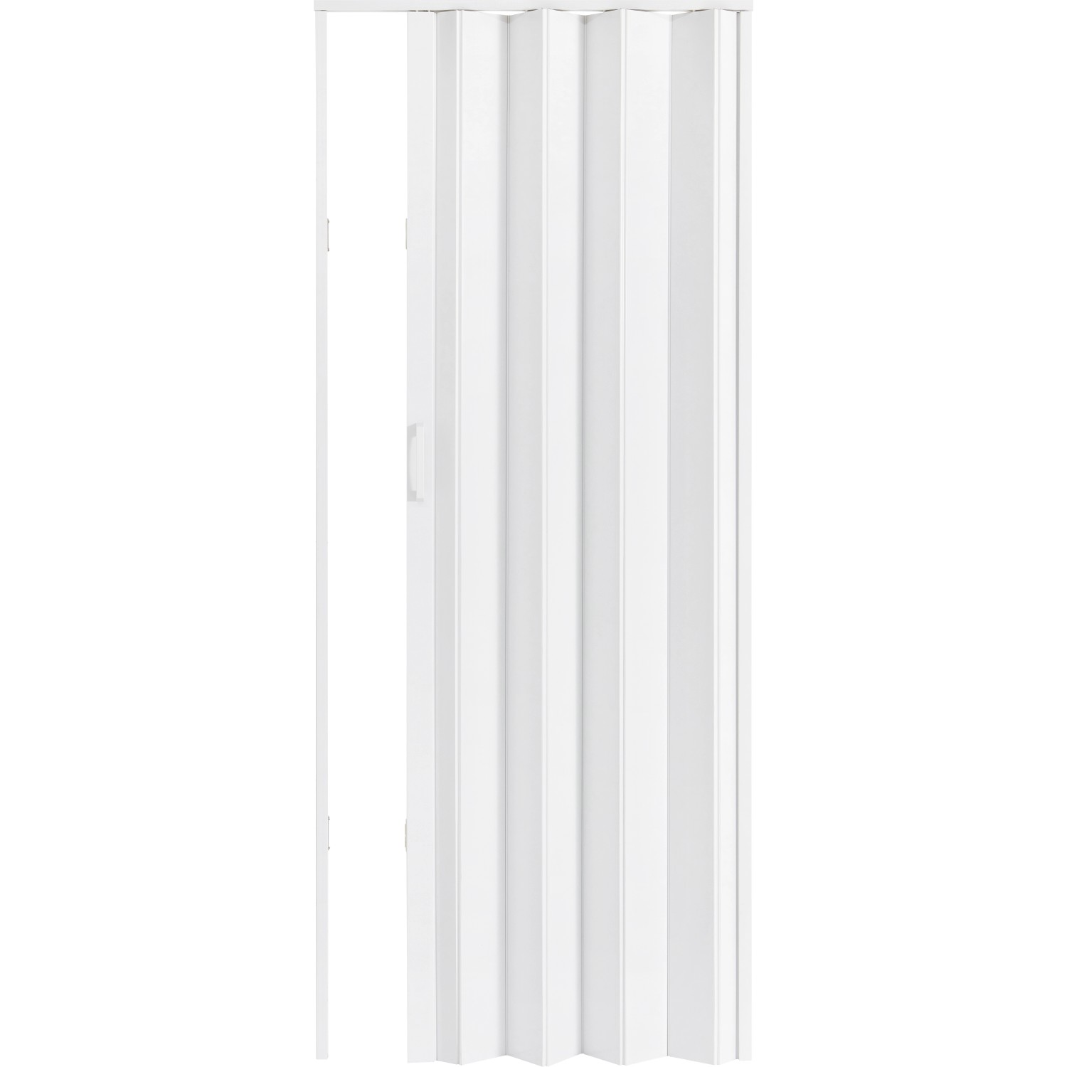 Weiße Falttür, 82x203 cm, platzsparend für Innenräume.