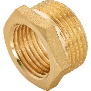 Messing Reduzierstück, Gewindefitting, 18,6 mm auf 26,4 mm, zur Verbindung von Rohren unterschiedlicher Größe.