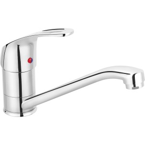 Chromfarbene baliv Küchenarmatur KI-1180, Einhebelmischer mit schwenkbarem Auslauf.