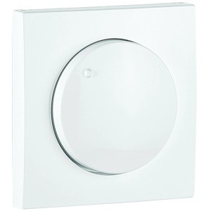 Weiße Logus Abdeckung für Dimmer aus Kunststoff.