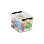 Transparente SmartStore Aufbewahrungsbox Classic 3 l mit bunten Bauklötzen.