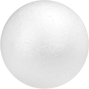 Weiße Styroporkugel, 12 cm Durchmesser, ideal zum Basteln und Dekorieren.