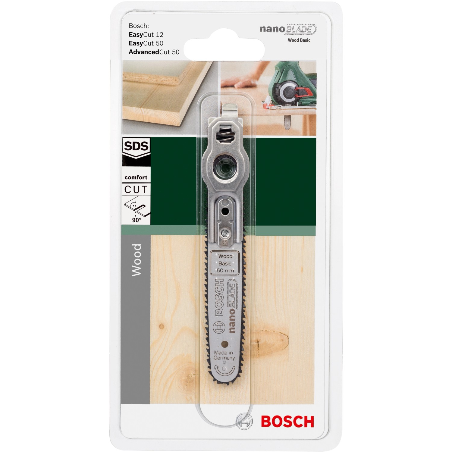 Bosch Sägeblatt NanoBlade WoodBasic 50, für präzise Holzschnitte mit NanoBlade Technologie.