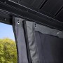 Detailaufnahme: Moskitonetz und Reißverschluss am anthrazitfarbenen Sojag Pavillon Messina.