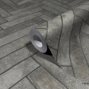 Marburg Vliestapete Fischgrätmuster Steinoptik Modern 10,05 m x 0,53 m Anthrazit