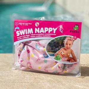 Freds Swim Academy Schwimmwindel, pink mit Meerjungfrauen, Größe 1 (4-9kg).