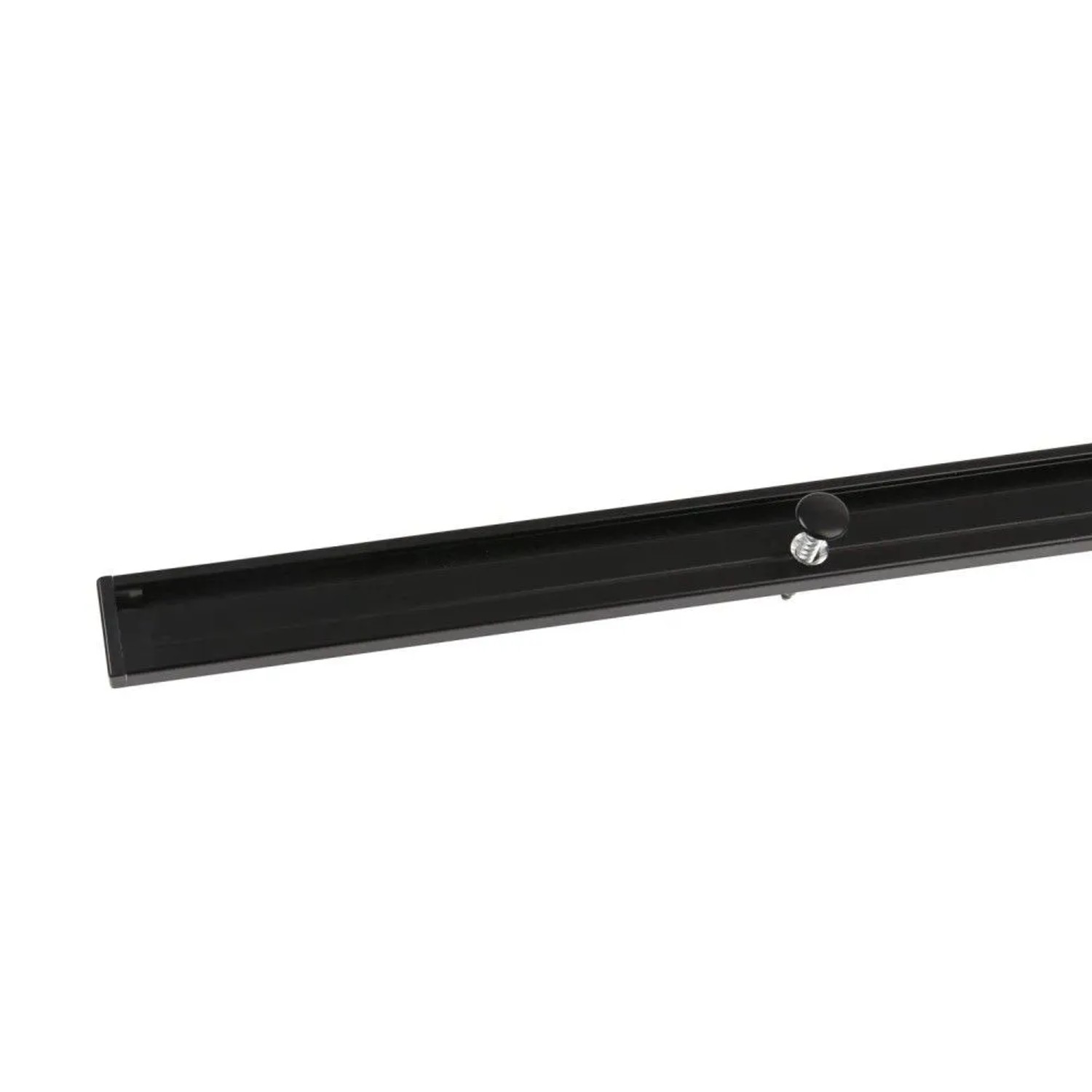 Schwarze 1-Lauf Gardinenschiene aus Aluminium für Deckenmontage, minimalistisches Design, 200cm.