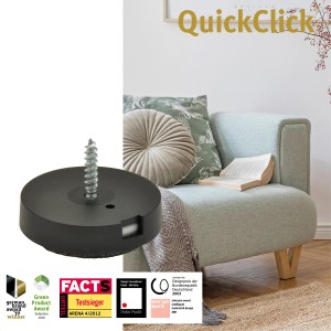 Wagner QuickClick Möbelgleiter 2in1 Duo, Ø 30mm, mit Filz- und Kunststoffgleiteinsatz, 12-teilig.