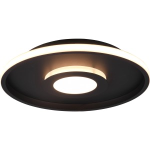 Moderne, dimmbare LED-Deckenleuchte Ascari in Schwarz Matt, ideal für Wohn- und Badezimmer.