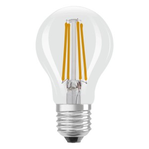Osram LED-Lampe E27 in Glühlampenform A40, 2.2W, 2700K. Klare LED Lampe mit Filament.