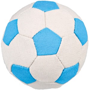 Trixie Soft-Soccer-Ball aus Canvas, Ø 11 cm, blau-weiß, für Hunde.