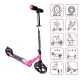Pinker Muuwmi Aluminium Scooter Tretroller, 205 mm Räder, ABEC 7, höhenverstellbar, klappbar für Kinder & Erwachsene.