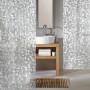 Transparenter Kleine Wolke Duschvorhang Cristal Clean mit Steinmuster im Badezimmer.