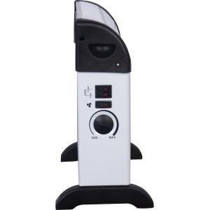 Konvektorheizung Idala 2.000 W mit Thermostat und Turbo-Funktion, seitliche Ansicht.