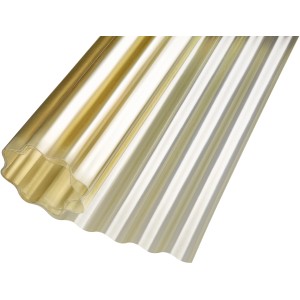Polyesterwellbahn 76/18, naturfarben, 80 cm breit, für Kunststoffbedachung.