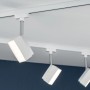 Paulmann URail LED-Spot Pedal, 5W, weiß, an einem Schienensystem montiert.