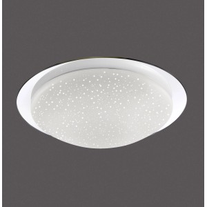 Just Light LED-Deckenleuchte Skyler Chrom, Ø 38 cm, mit Sternenhimmel-Optik.