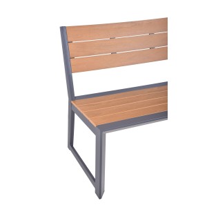 Gartenbank Silea von Garden Pleasure, braune Sitzfläche, anthrazitfarbenes Gestell.