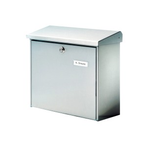 Burg Wächter Briefkasten Comfort 3913 aus Edelstahl, Frontansicht.