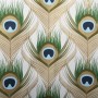 Mehrfarbiger MSV Duschvorhang Pfau aus Polyester, 180x200 cm, mit Pfauenfeder-Muster.