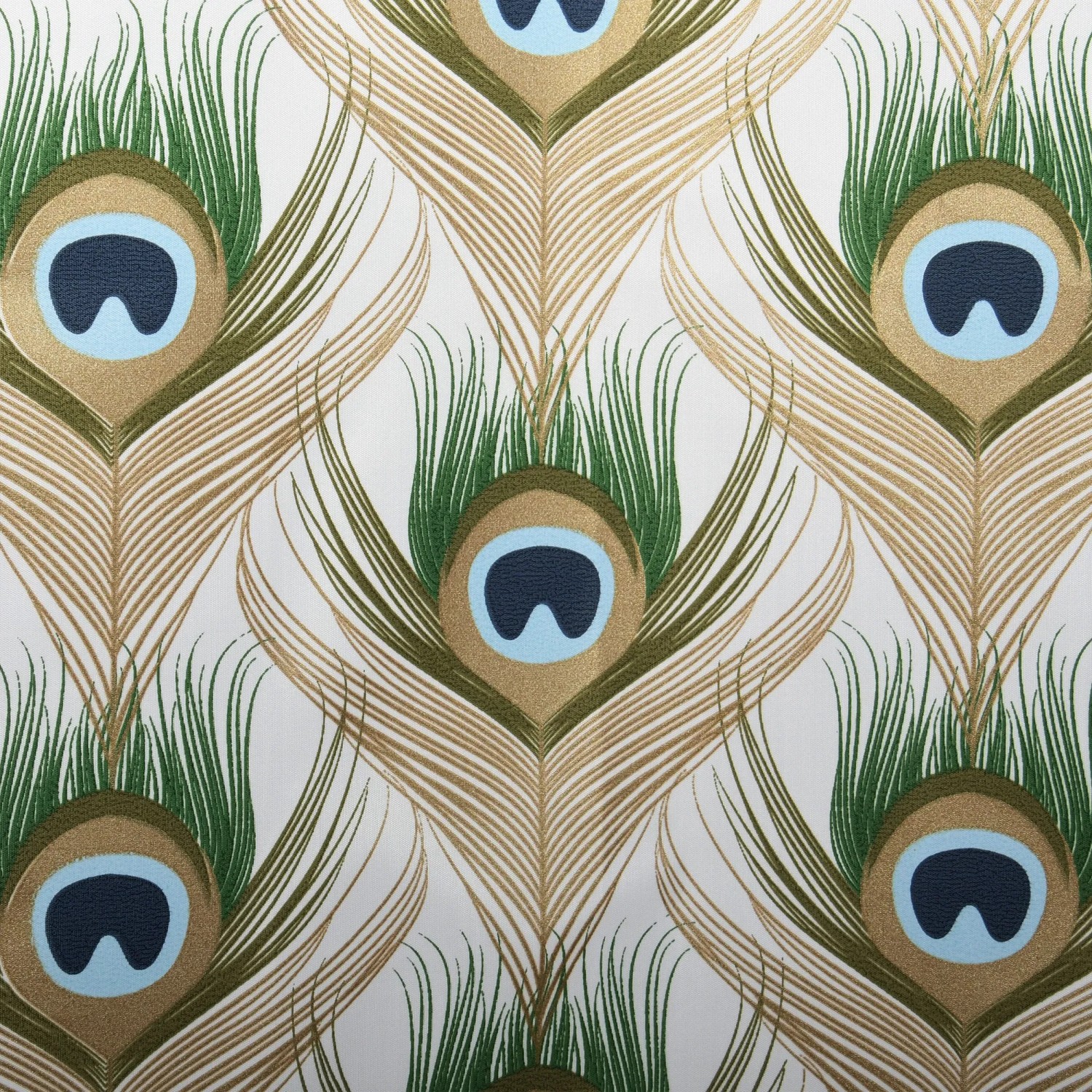 Mehrfarbiger MSV Duschvorhang Pfau aus Polyester, 180x200 cm, mit Pfauenfeder-Muster.