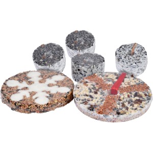Dobar Vogelfutter-Mix: 4 Meisenringe, 1 Vogeltaler, 1 Vogelkuchen Schneeflocke.