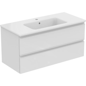 Ideal Standard Connect E Waschtisch-Paket, 100 cm, Weiß, mit Unterschrank und zwei Auszügen.