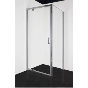 Sanotechnik Duschtür Easy Clean, 80x195 cm, mit Chrom-Profil und Griff. Klarglas Duschabtrennung.