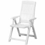 Weißer Progarden Klappsessel Tampa aus Kunststoff, ideal für Garten und Balkon.