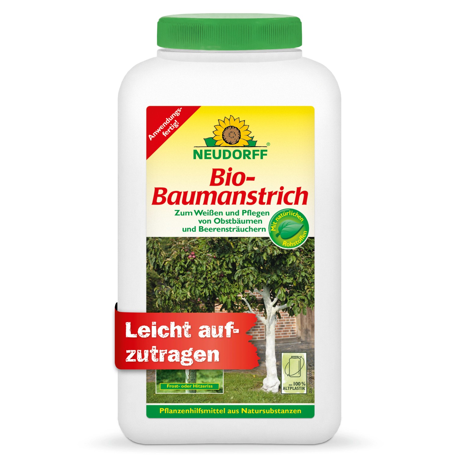 Neudorff Bio-Baumanstrich 2l: Weißer Anstrich für Obstbäume und Beerensträucher zum Schutz vor Frost.