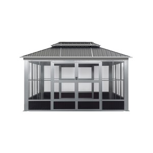 Sojag Pavillon & Kalt-Wintergarten Olan 1014 Schwarz 436 cm x 311 cm x 291 cm