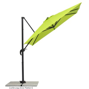 Schneider Ampelschirm, 300x230 cm, apfelgrün, mit Kurbel und Neigungsfunktion.