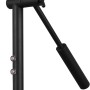 Detailaufnahme der schwarzen, matten LED-Stehleuchte Haora mit Touch-Dimmer und schwenkbarem Lesearm.