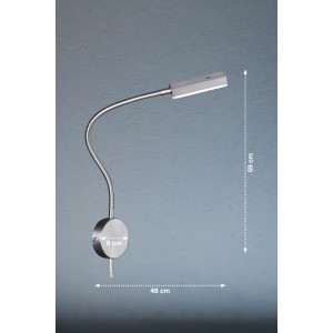 Moderne, dimmbare LED-Wandleuchte Raik von Fischer & Honsel mit warmweißem Licht und flexiblem Arm.