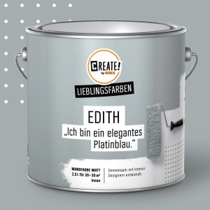 CREATE! by OBI Wandfarbe Edith Platinblau matt, 2,5 l. Elegante, matte Innenfarbe für Wohnräume.