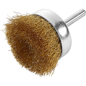 LUX Messing-Topfbürste, Ø 50 mm, für Bohrmaschine zum Reinigen und Entlacken.
