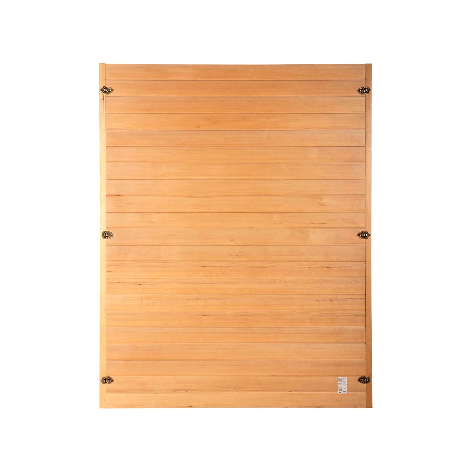Redsun Deluxe Infrarotkabine aus Tannenholz, Detailansicht der Rückwand.